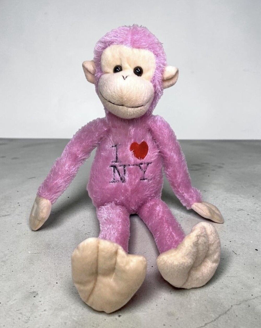 I Love NY Pink Monkey Plush New York Souvenir Stuffed Animal 16” Long Tail